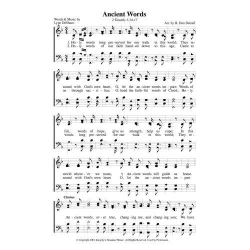 Ancient Words Pdf Song Sheets